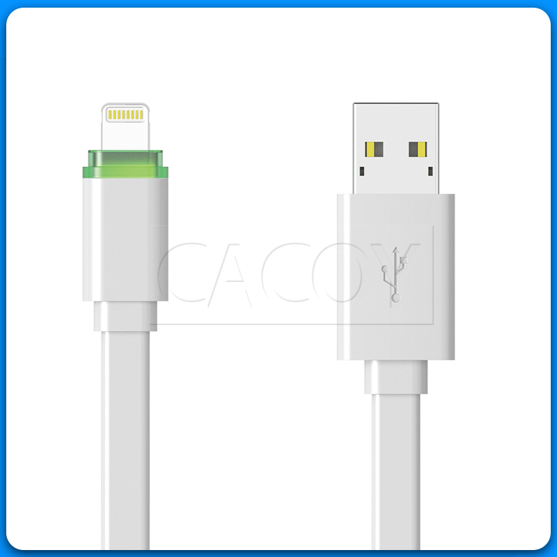 PVC MFi flat lightning cable with LED indicator